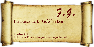 Filusztek Günter névjegykártya